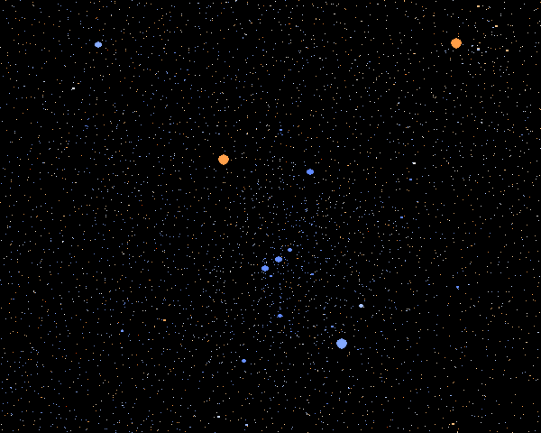 Colors of Stars of the Constellation of Orion